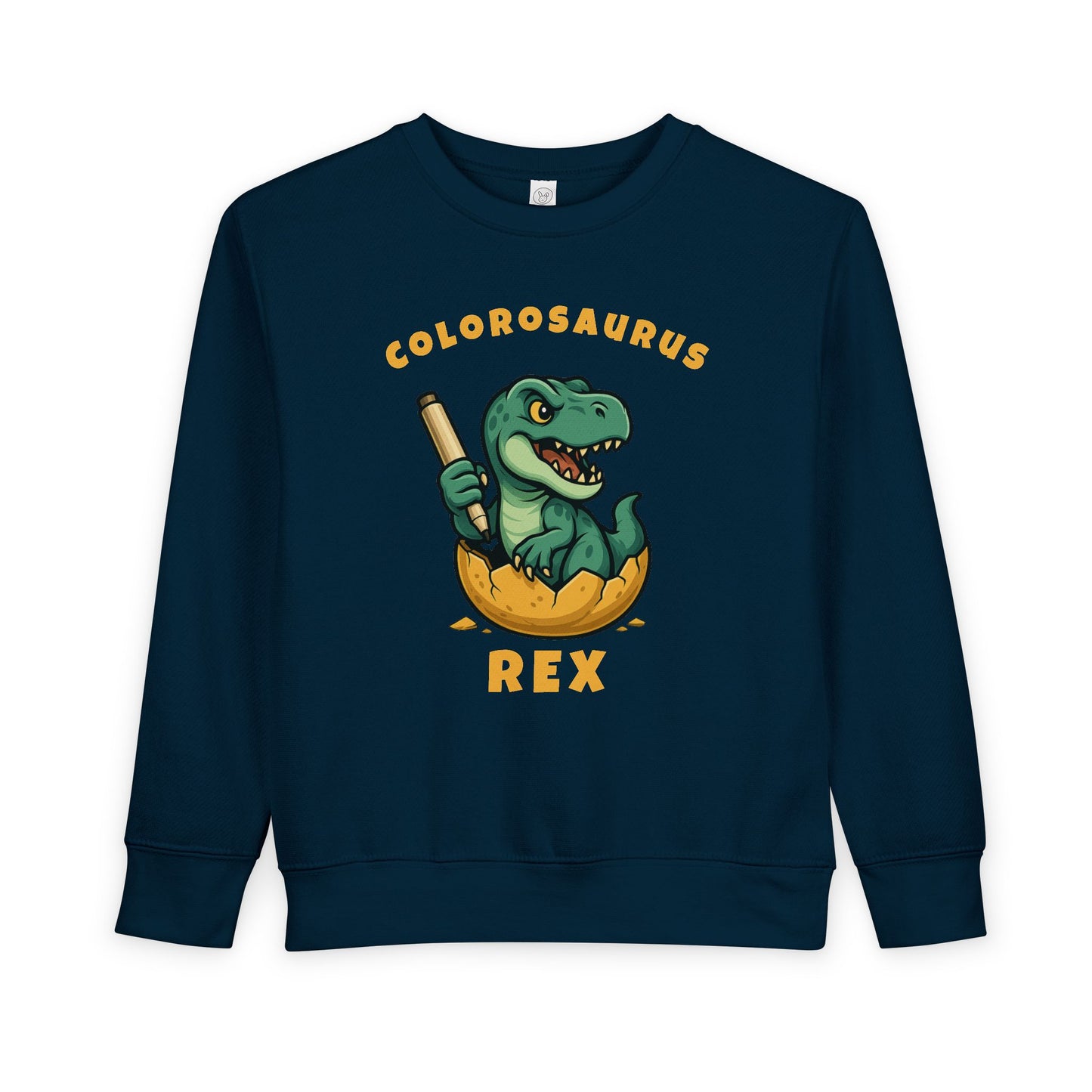 Colorosaurus Rex Toddler Sweatshirt – Cute Coloring Dinosaur Graphic