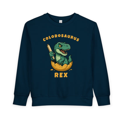 Colorosaurus Rex Toddler Sweatshirt – Cute Coloring Dinosaur Graphic