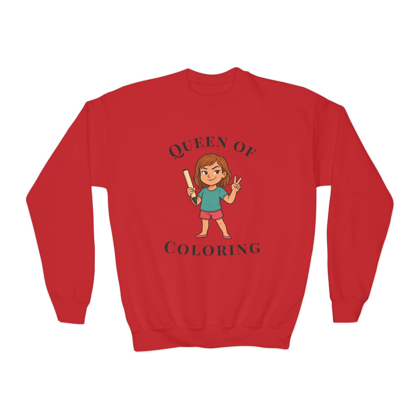 Queen of Coloring Cute Kids Art Lover Sweatshirt